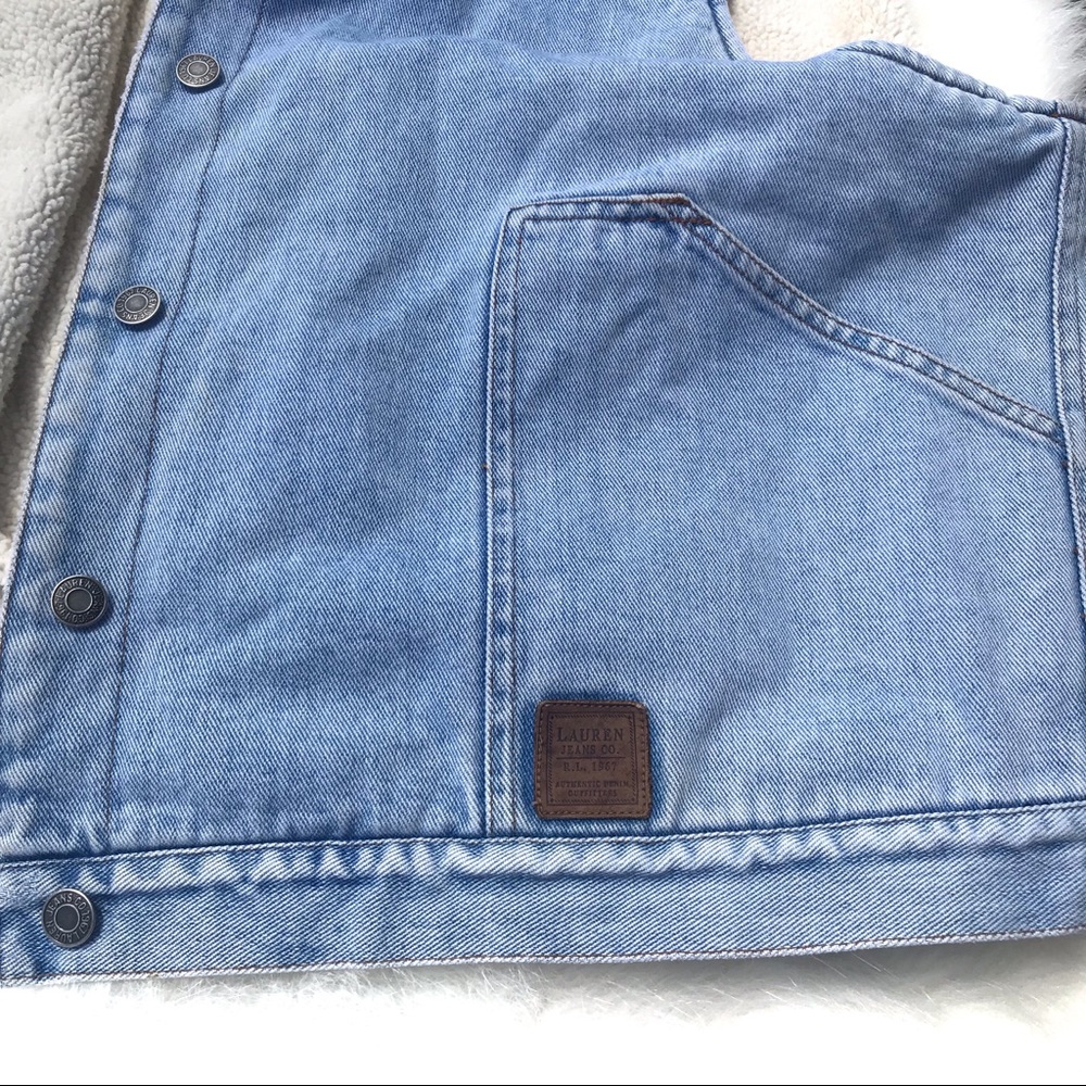 Ralph Lauren Vintage Denim Sherpa Fleece Vest - Picture 6 of 8